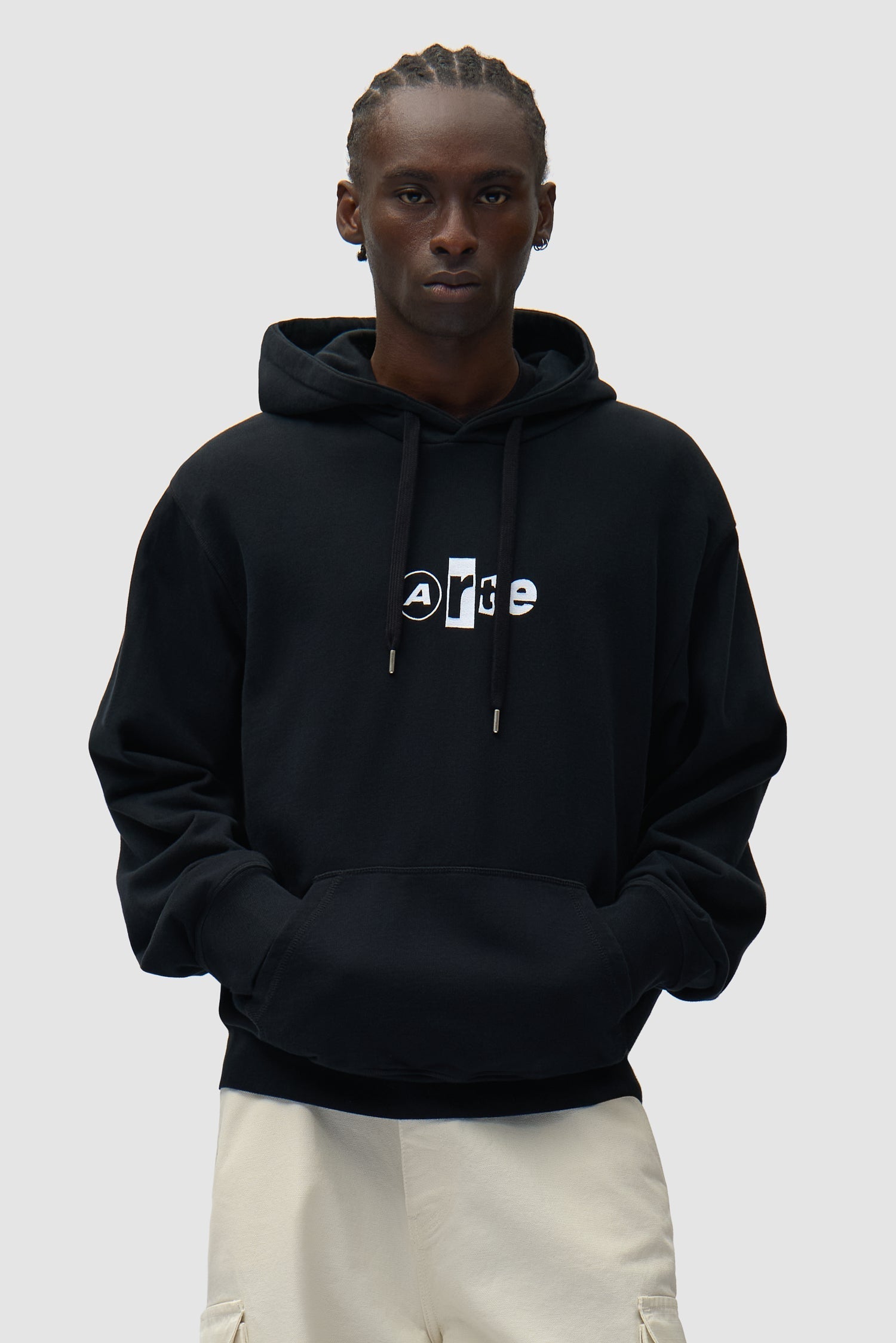 Sweat à capuche avec logo collage - Noir