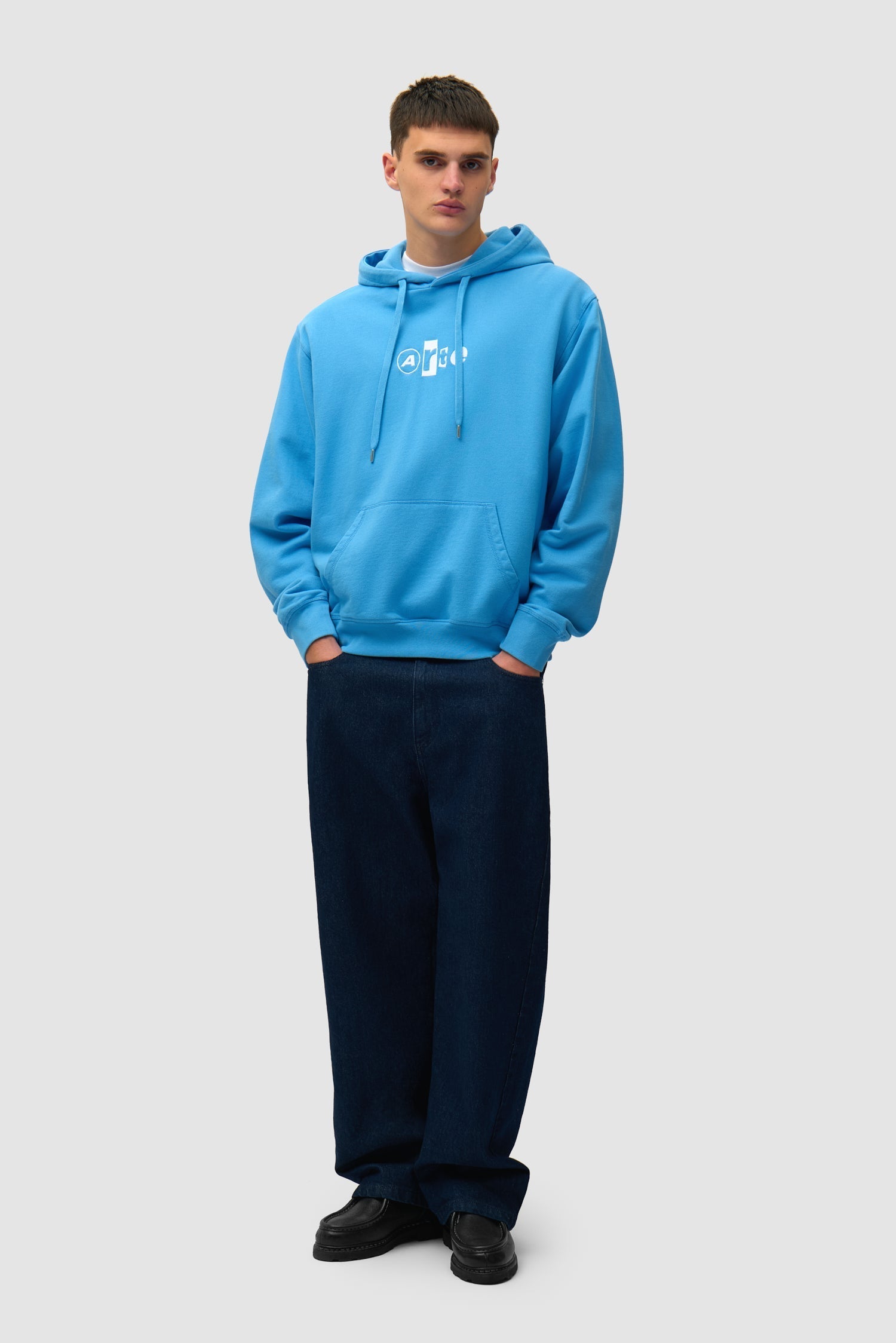 Sweat à capuche avec logo collage - Bleu