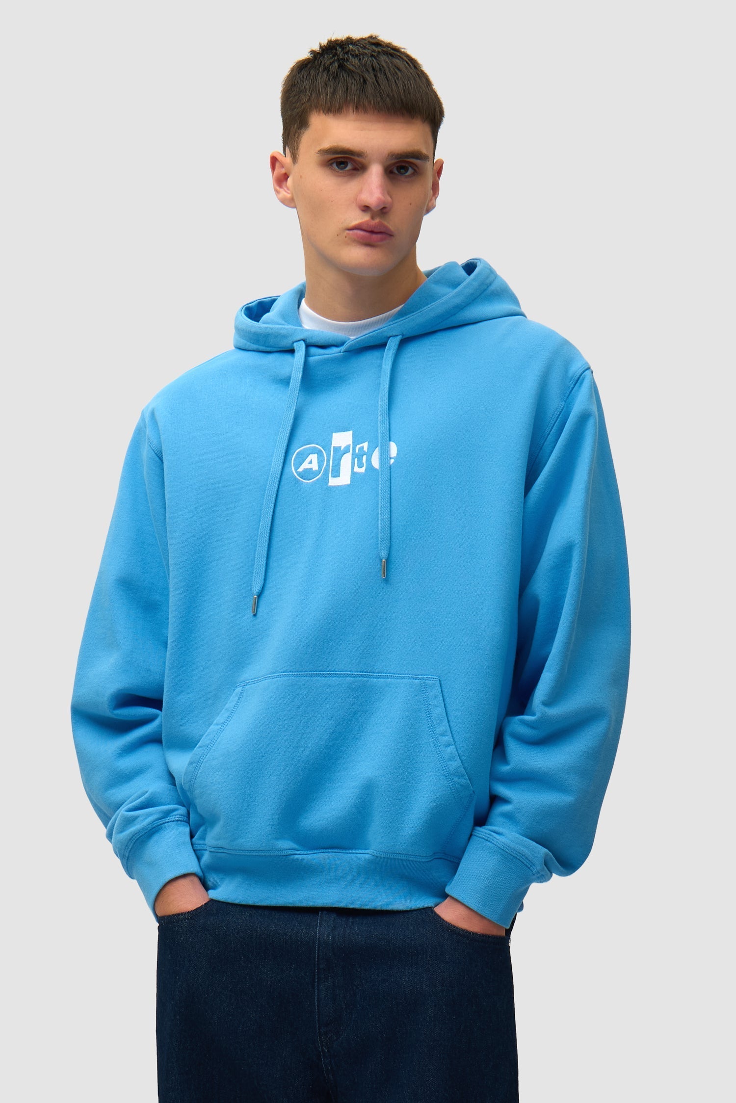 Sweat à capuche avec logo collage - Bleu
