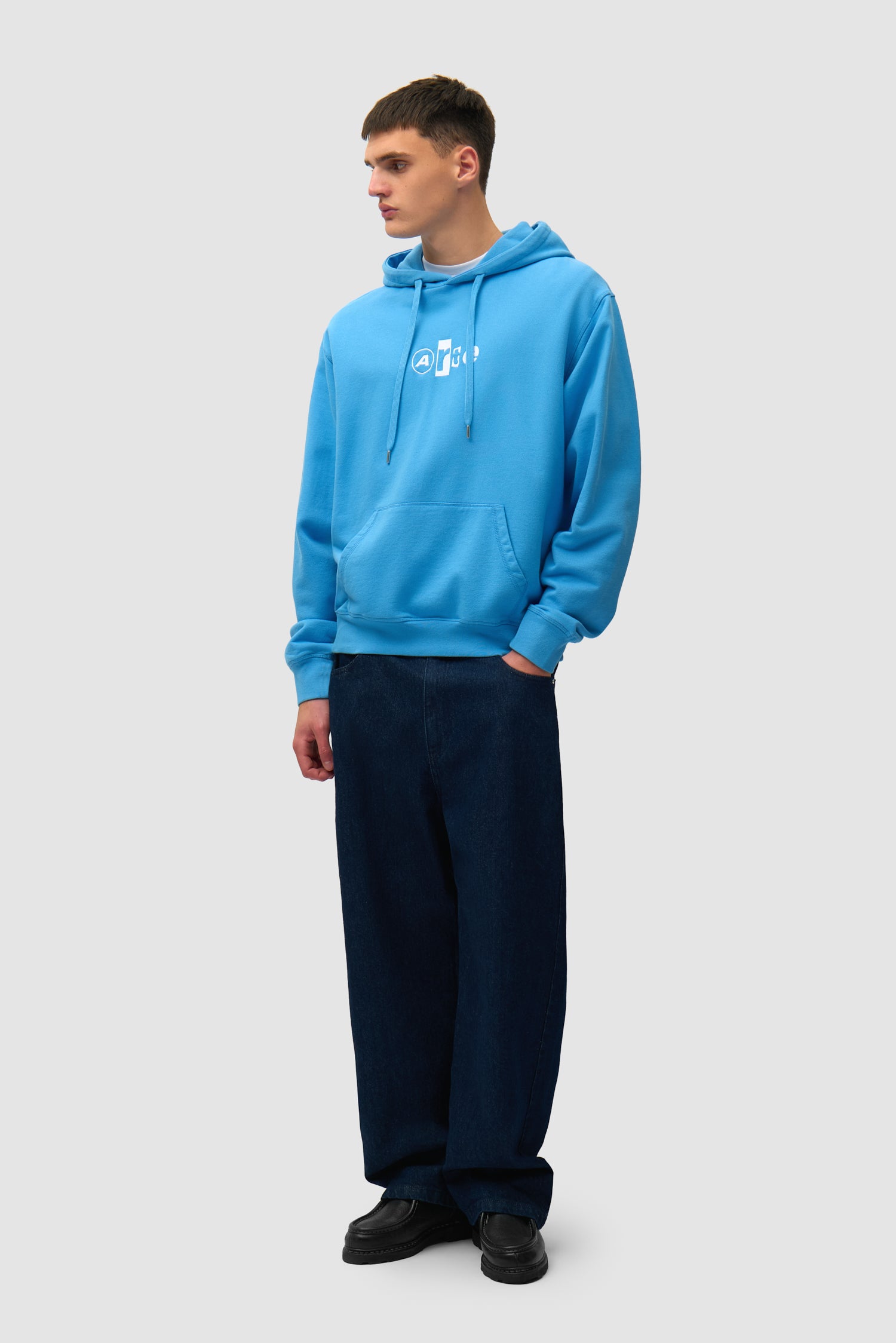 Sweat à capuche avec logo collage - Bleu