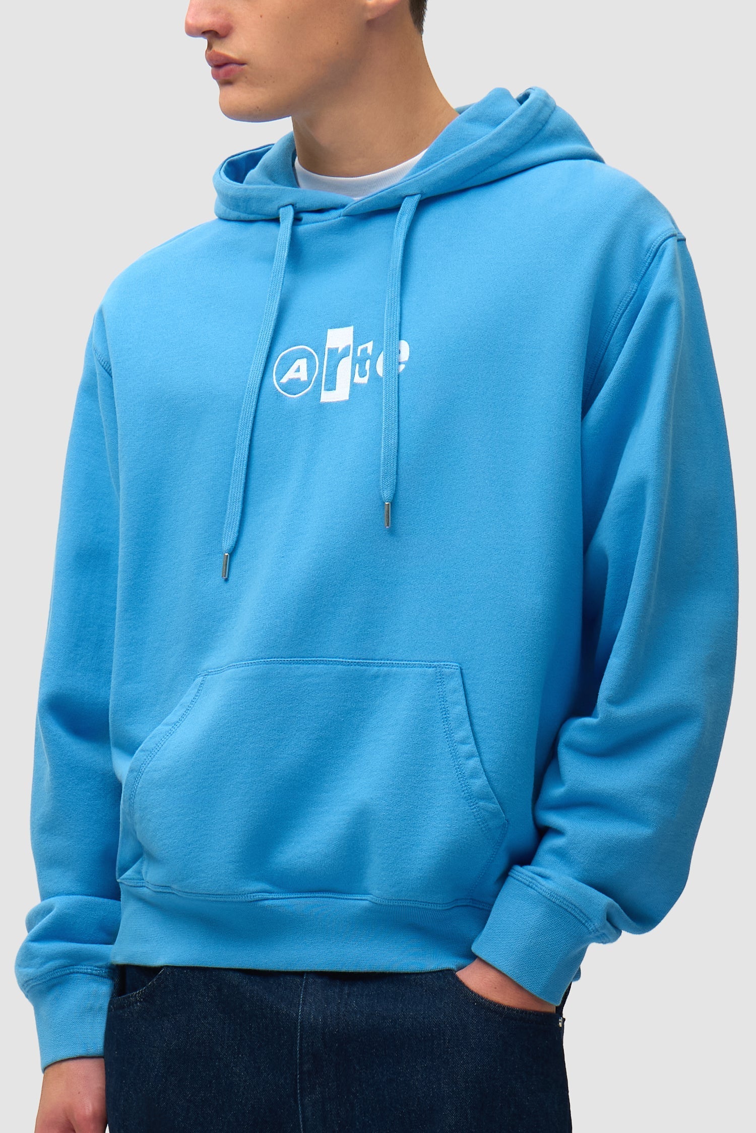 Sweat à capuche avec logo collage - Bleu