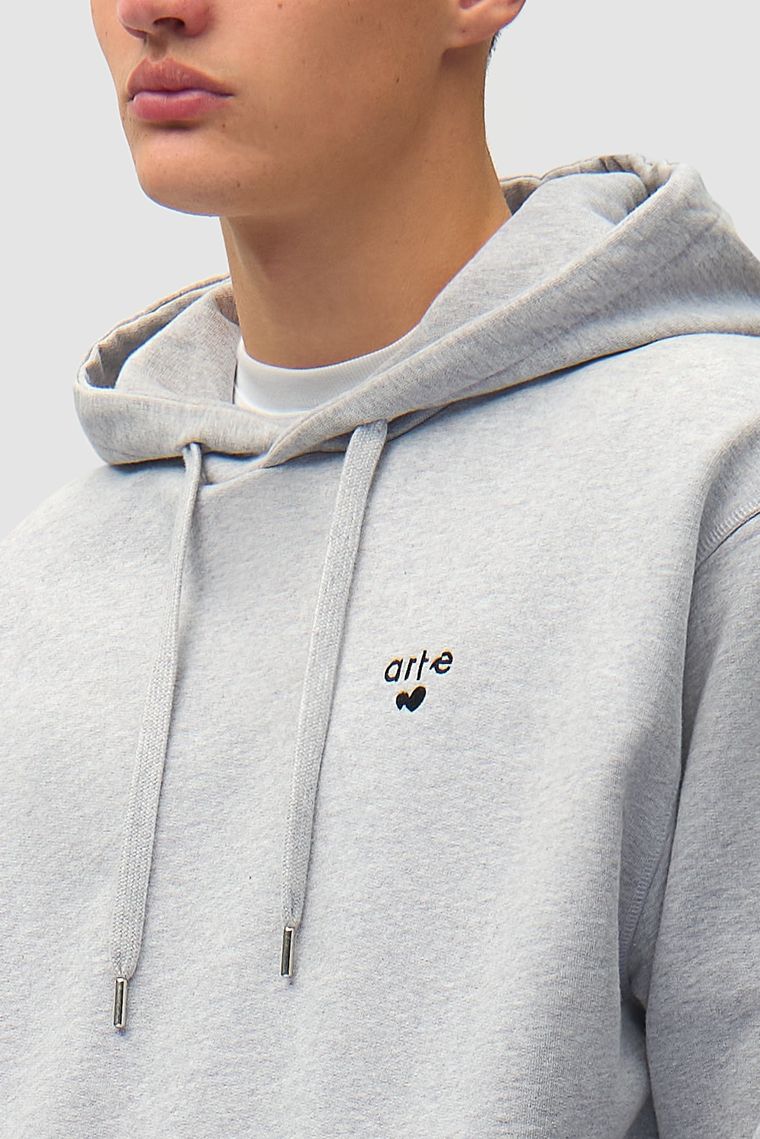 Sweat à capuche avec logo cœur - Gris
