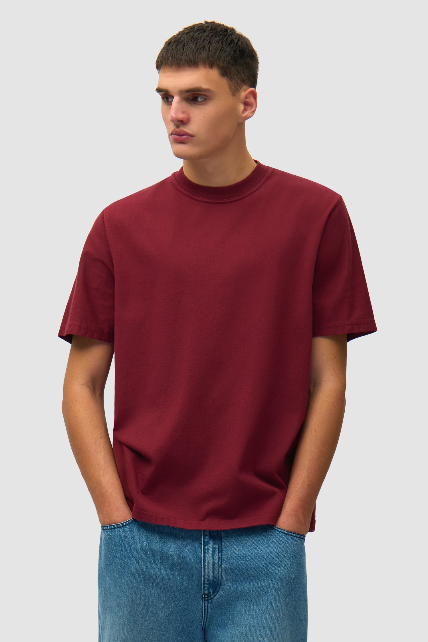 T-shirt à motif abstrait au dos - Bordeaux