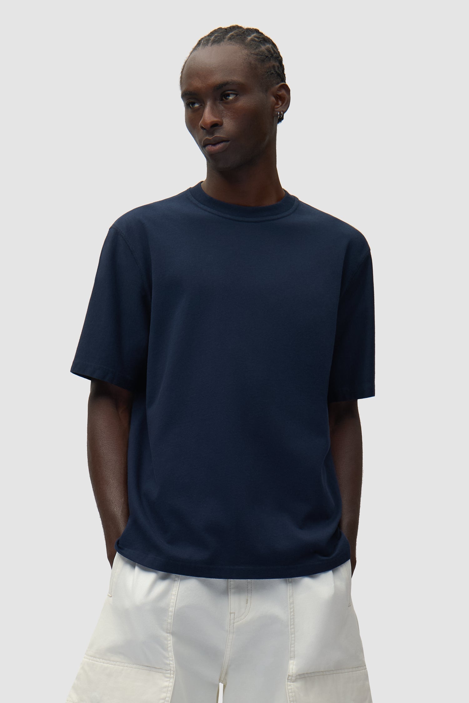 T-shirt à dos imprimé abstrait - Bleu marine