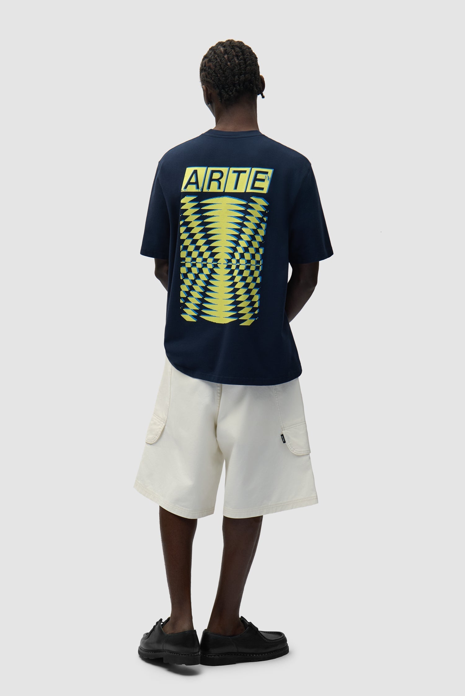 T-shirt à dos imprimé abstrait - Bleu marine