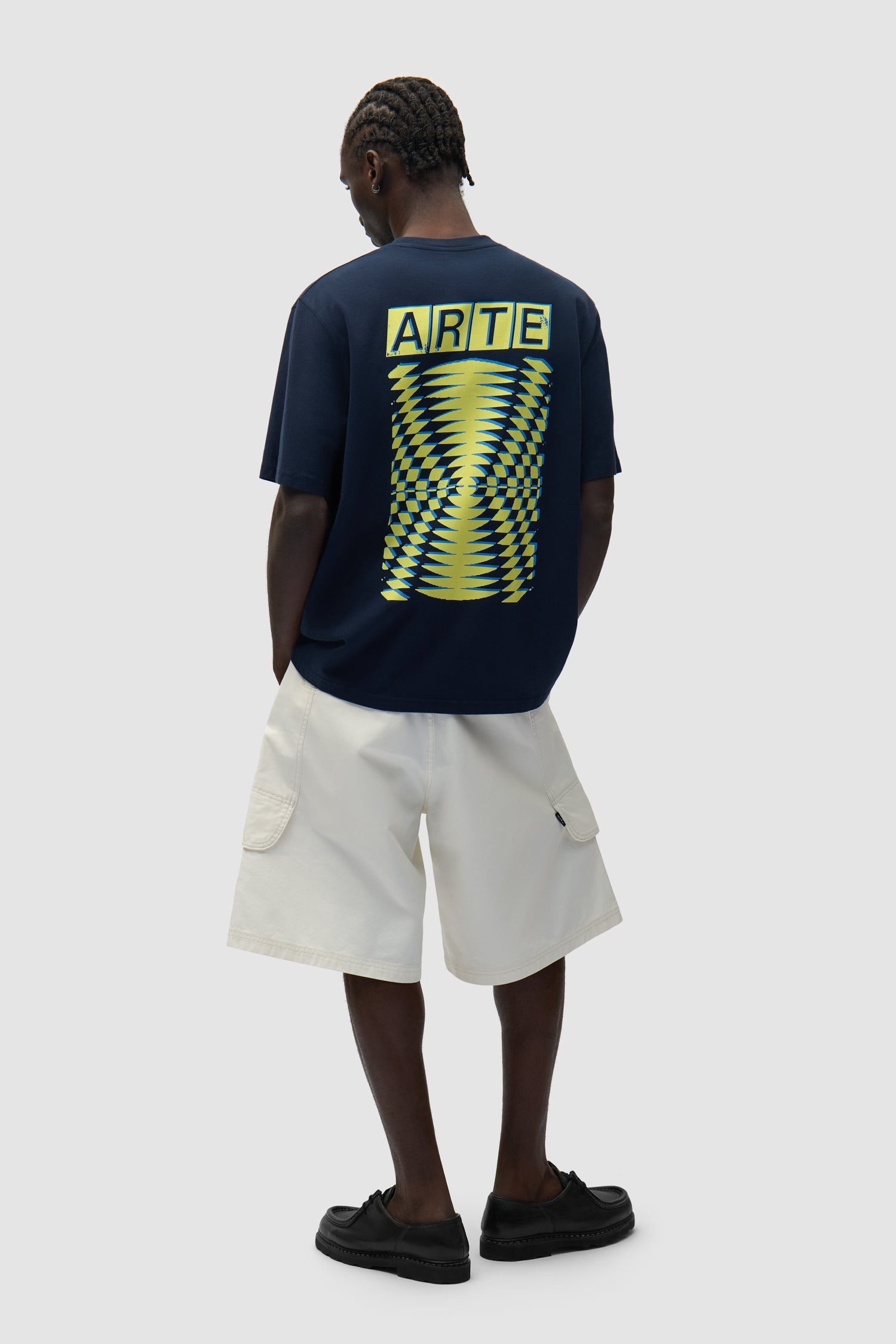 T-shirt à dos imprimé abstrait - Bleu marine