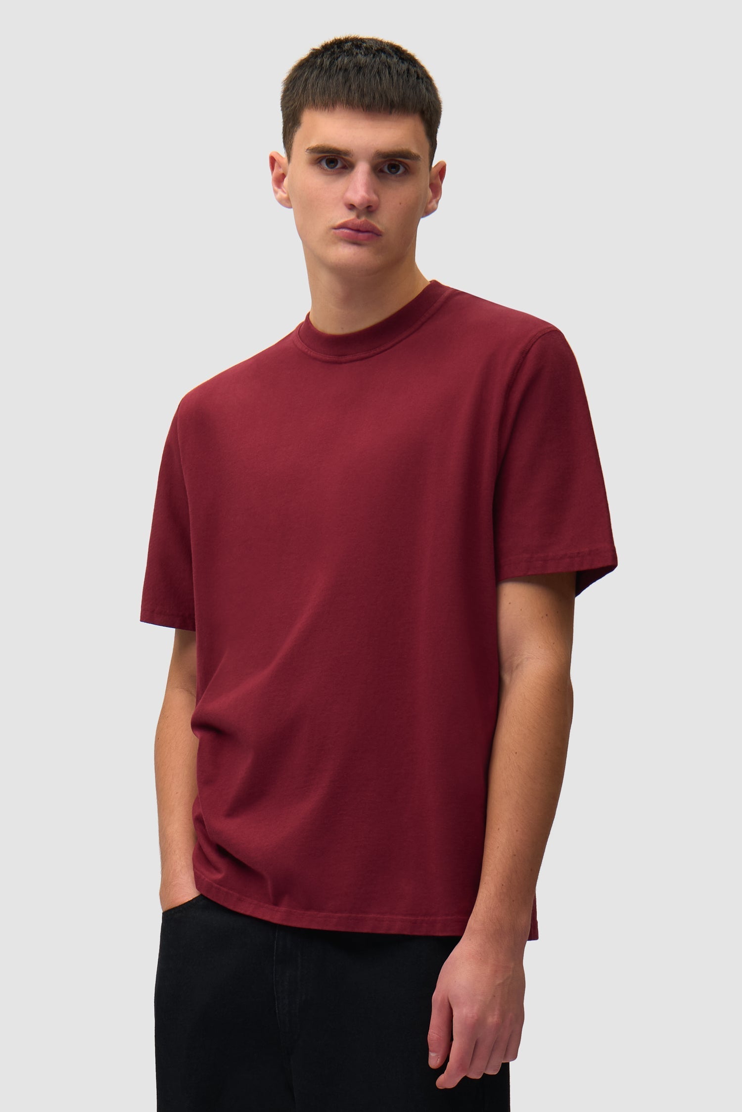 T-shirt imprimé dos délavé - Bordeaux