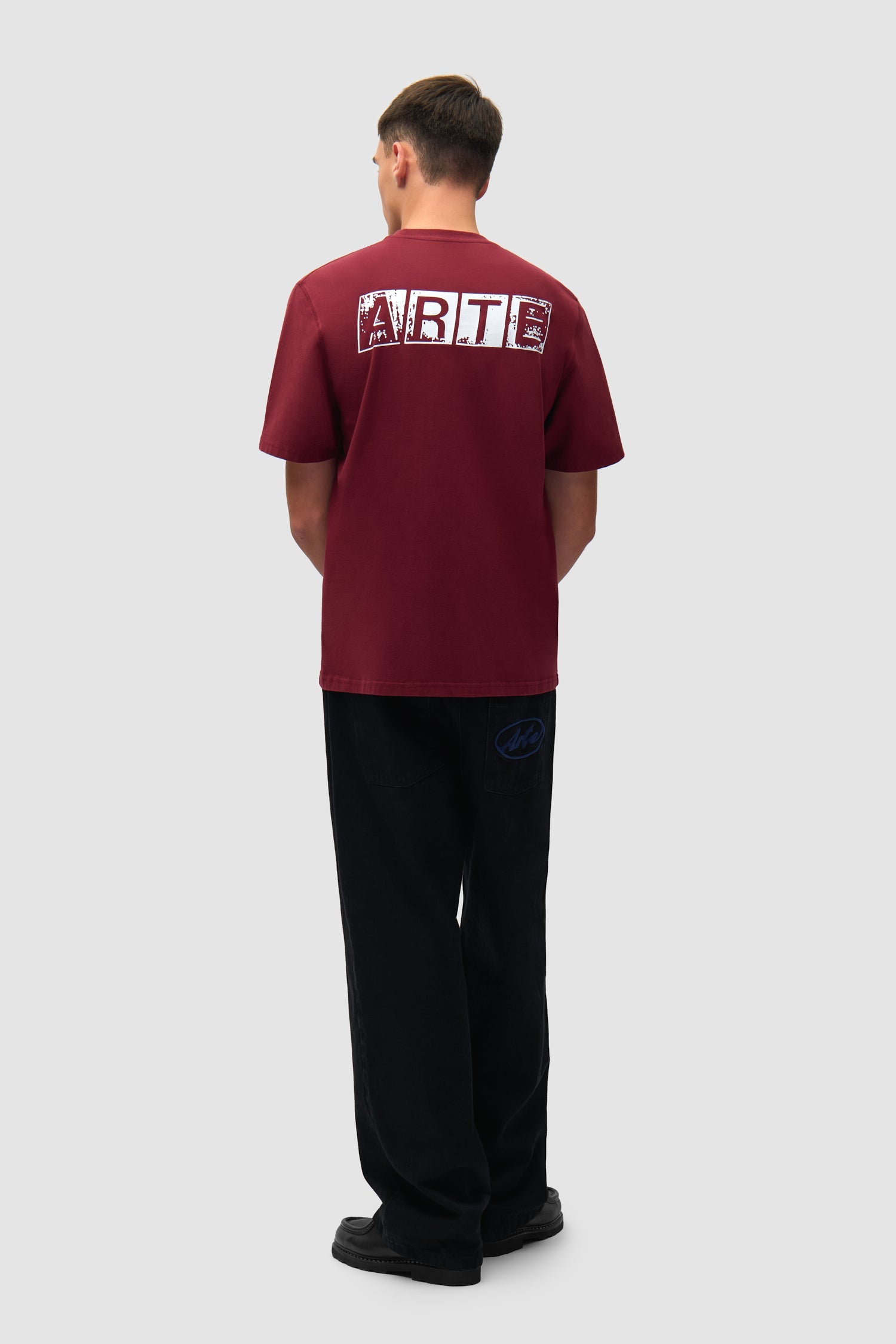 T-shirt imprimé dos délavé - Bordeaux