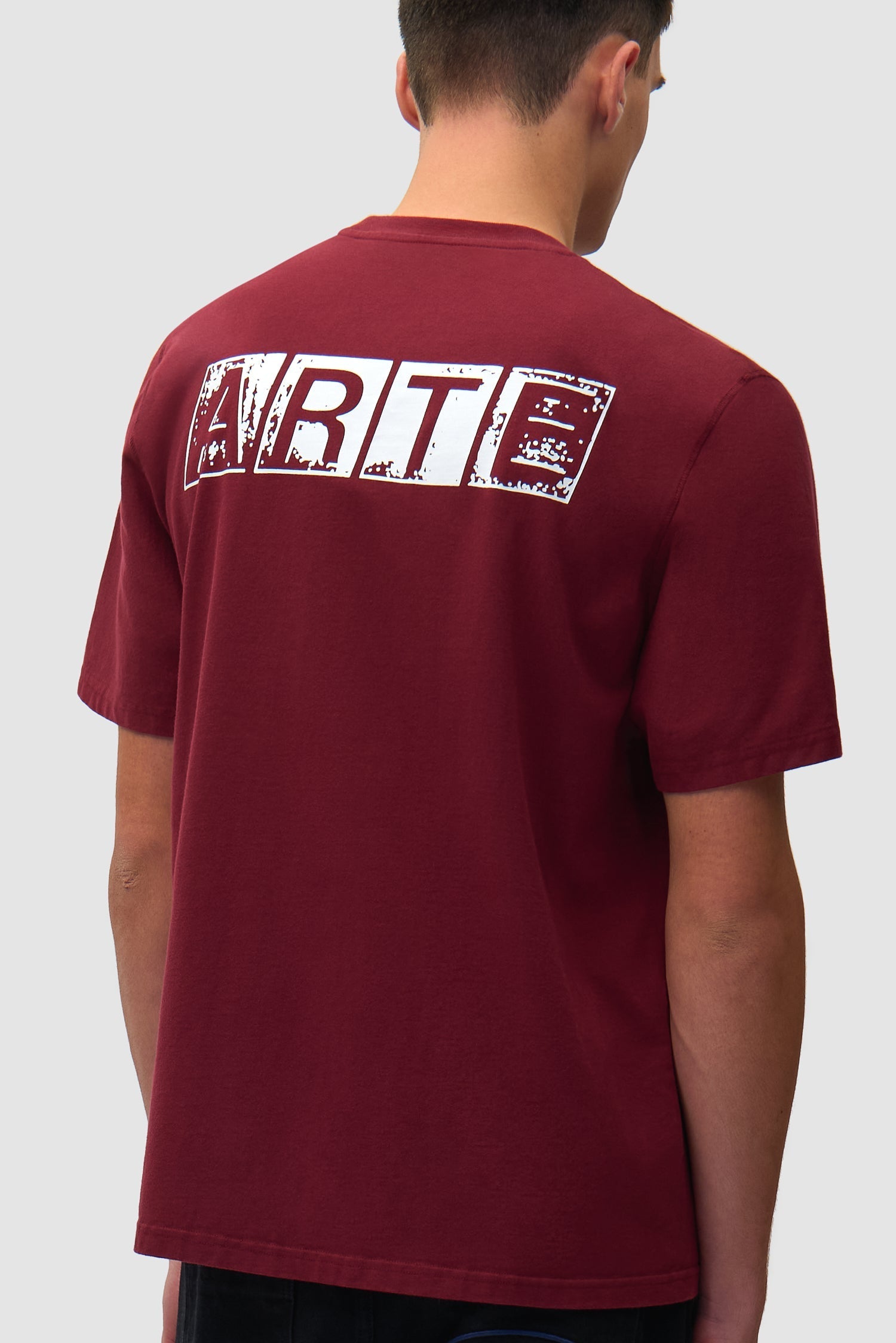 T-shirt imprimé dos délavé - Bordeaux