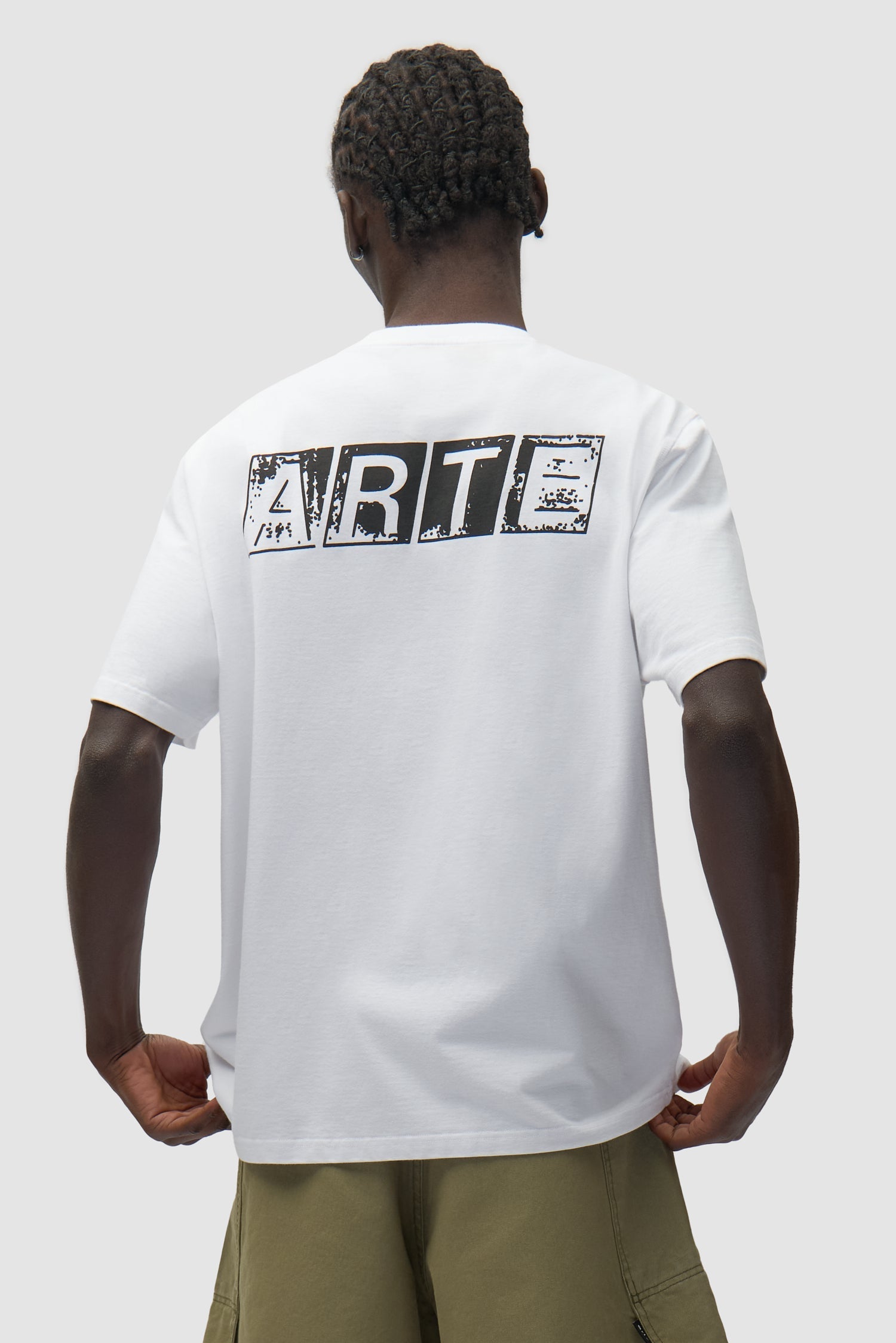 T-shirt imprimé délavé au dos - Blanc