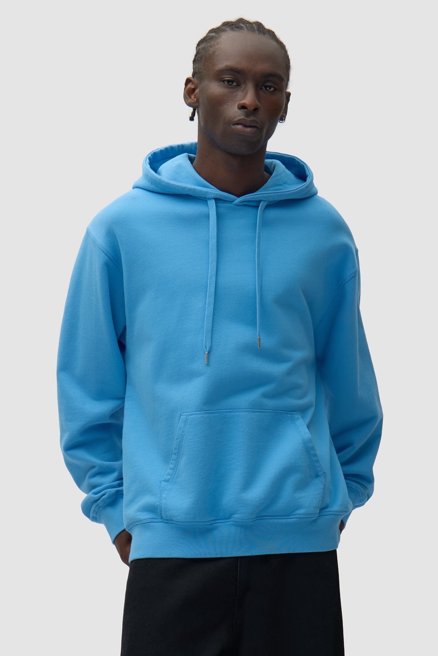 Sweat à capuche avec logo multi-couches dans le dos - Bleu