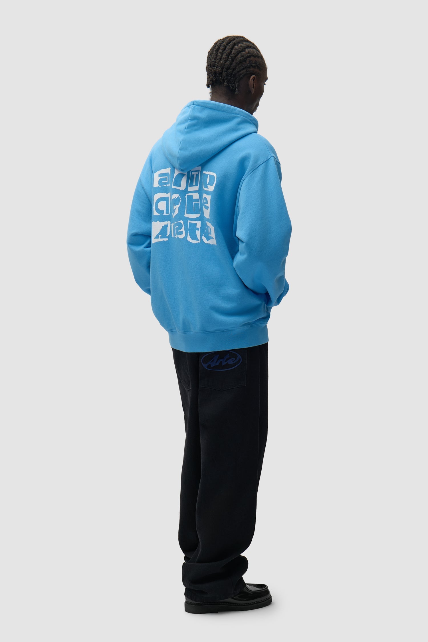Sweat à capuche avec logo multi-couches dans le dos - Bleu