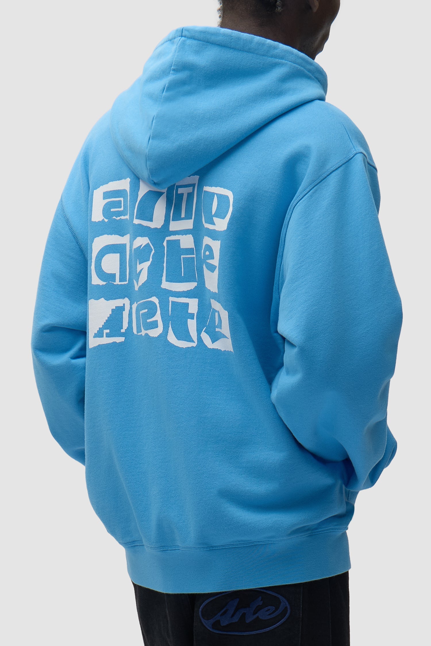 Sweat à capuche avec logo multi-couches dans le dos - Bleu