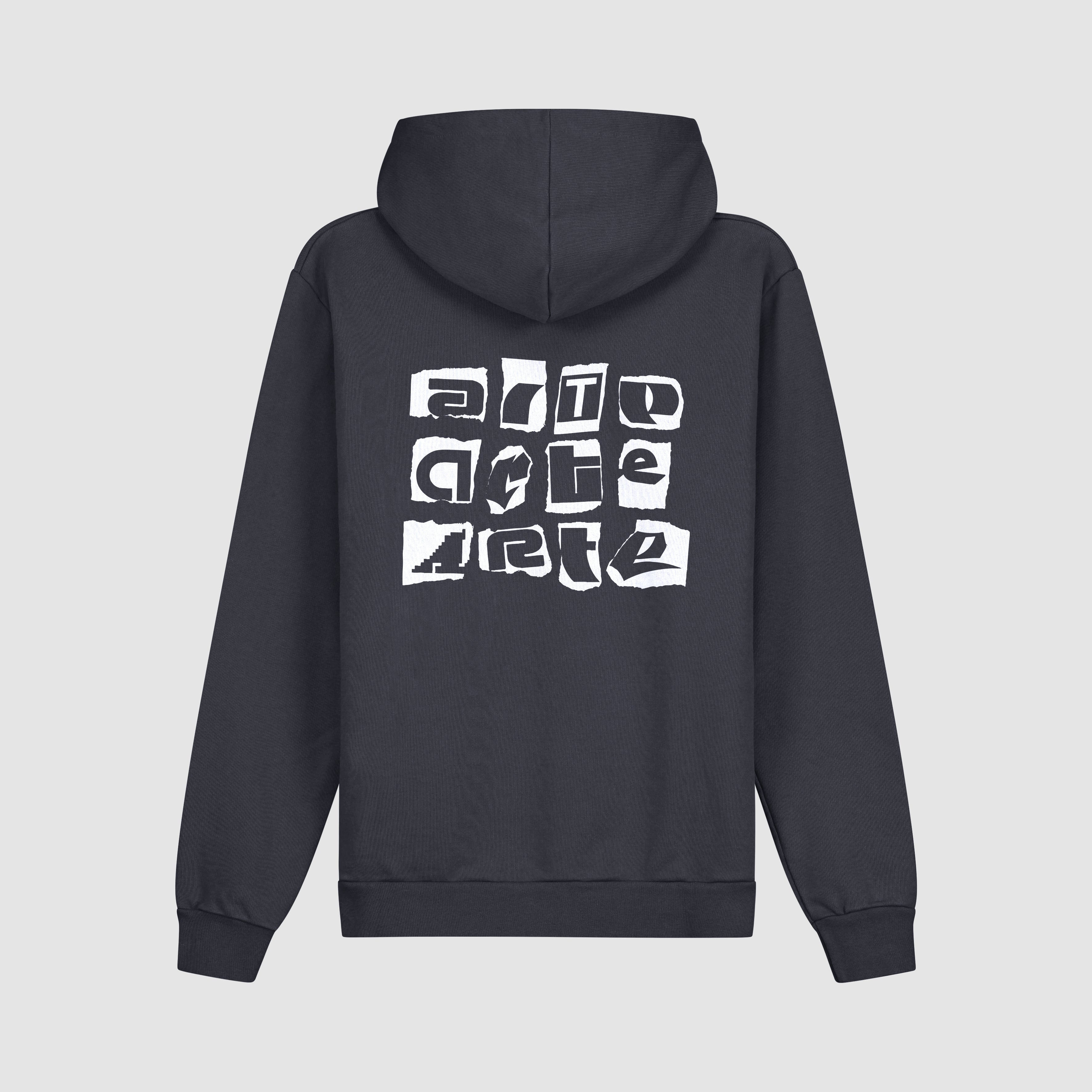 Sweat à capuche avec logo multi-couches dans le dos - Bleu marine