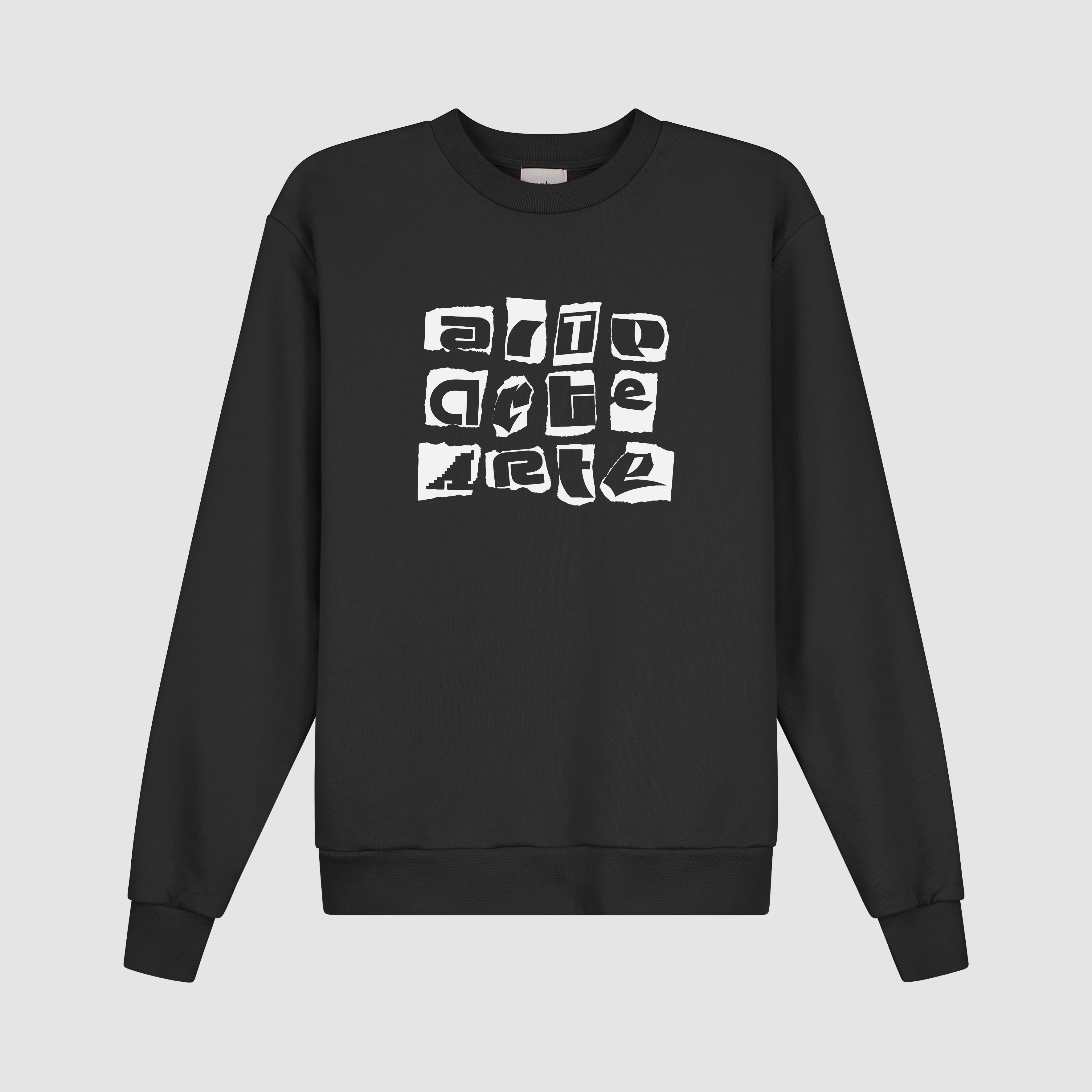 T-shirt à col rond multi-logos - Noir