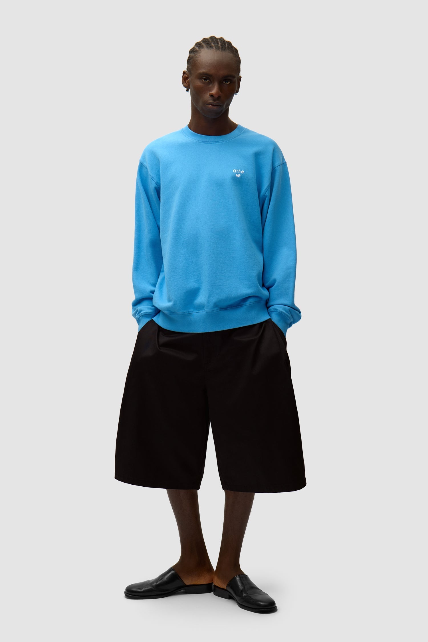 T-shirt à col rond avec logo cœur - Bleu