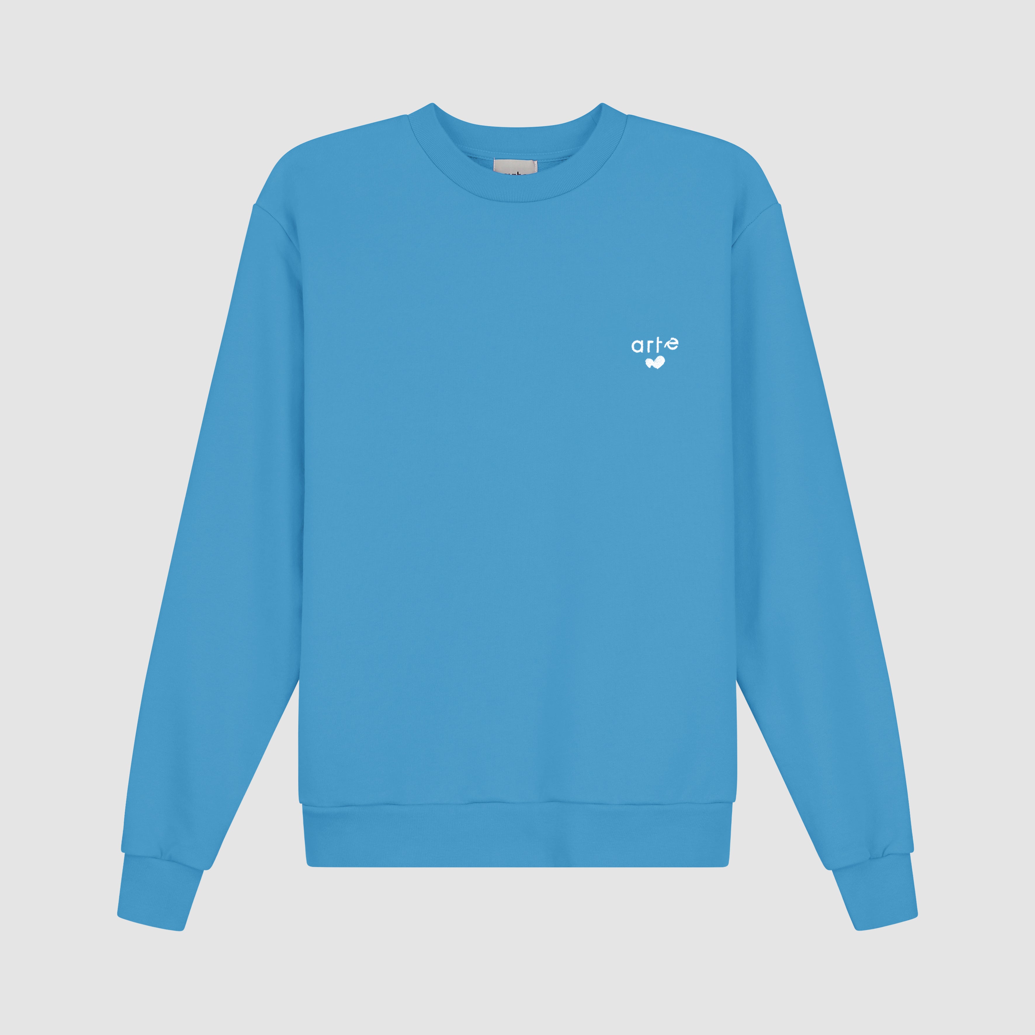 T-shirt à col rond avec logo cœur - Bleu