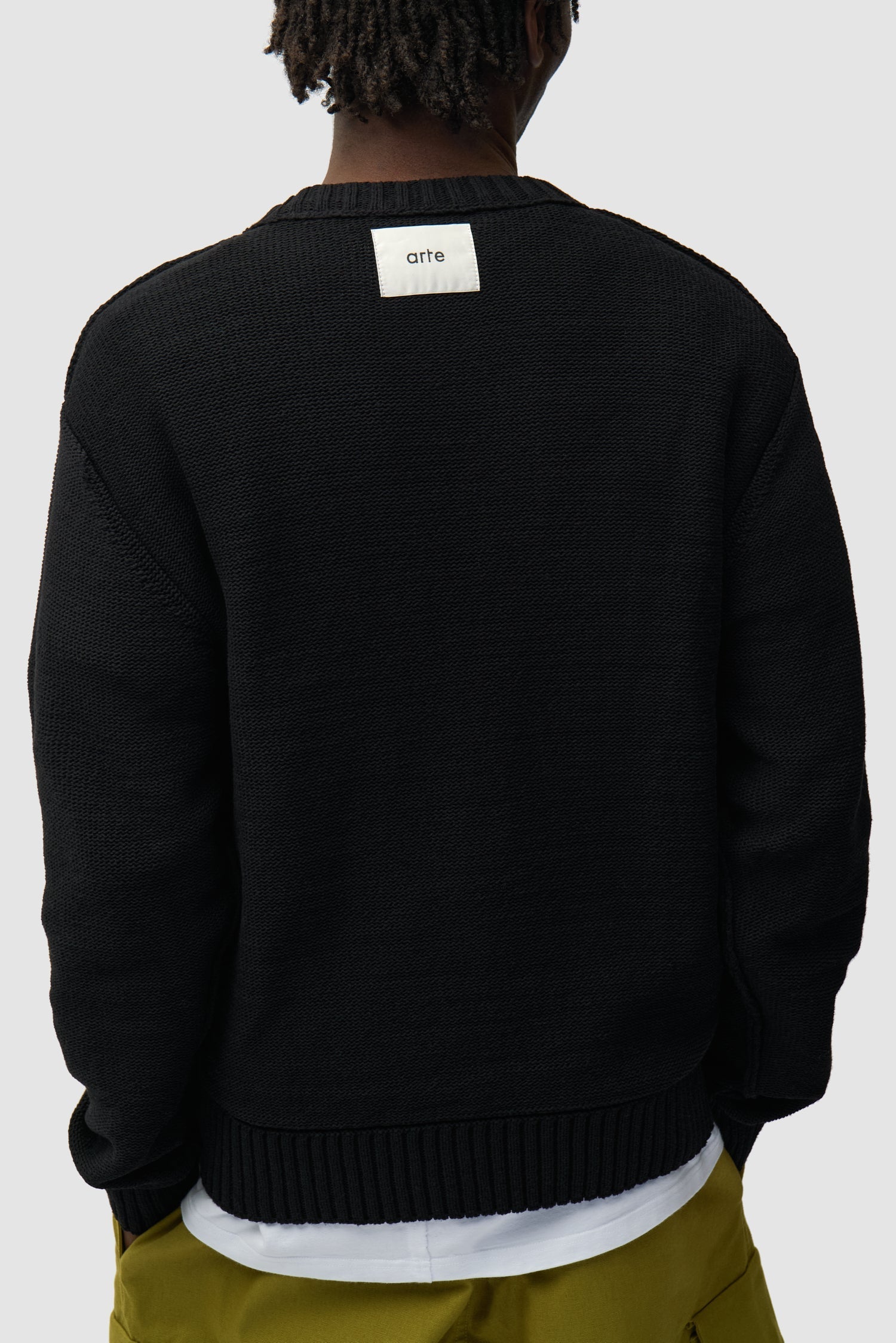 Étiquette réversible en tricot - Noir