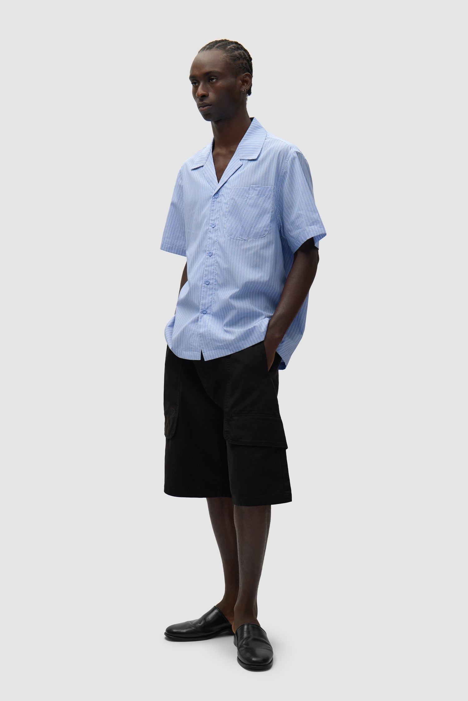 Chemise à poche plissée - Rayée
