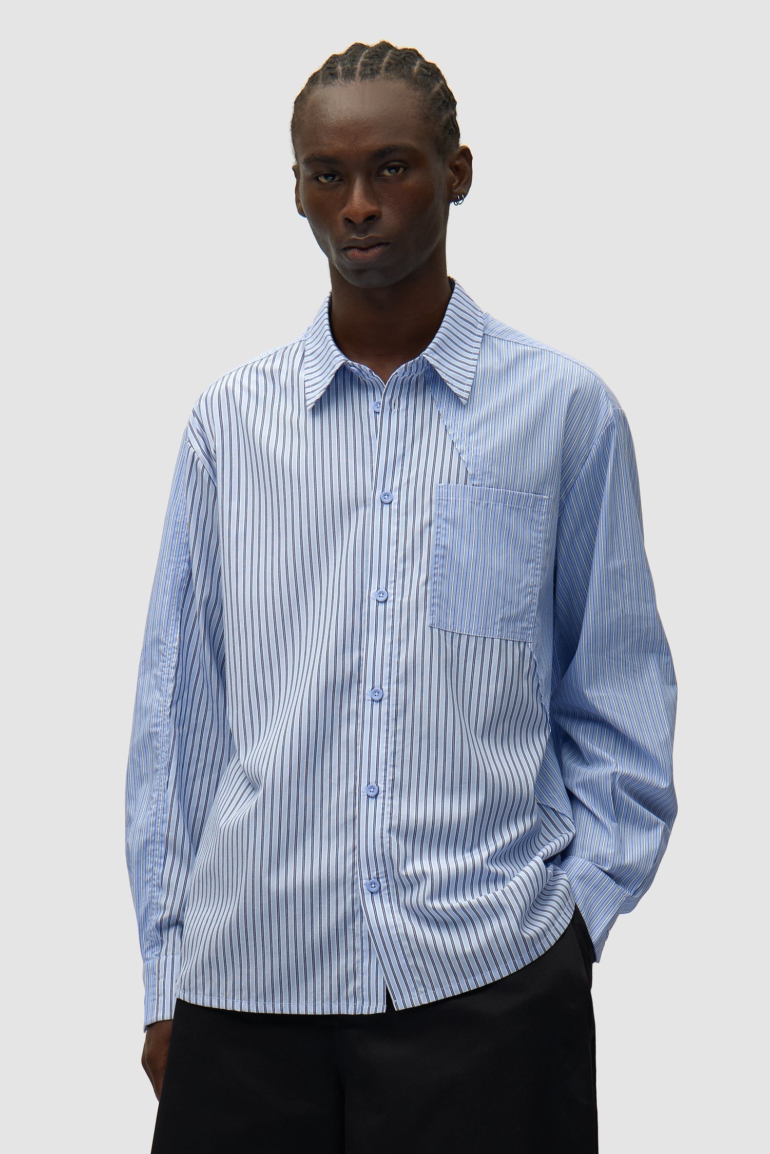 Chemise longue asymétrique - Rayée