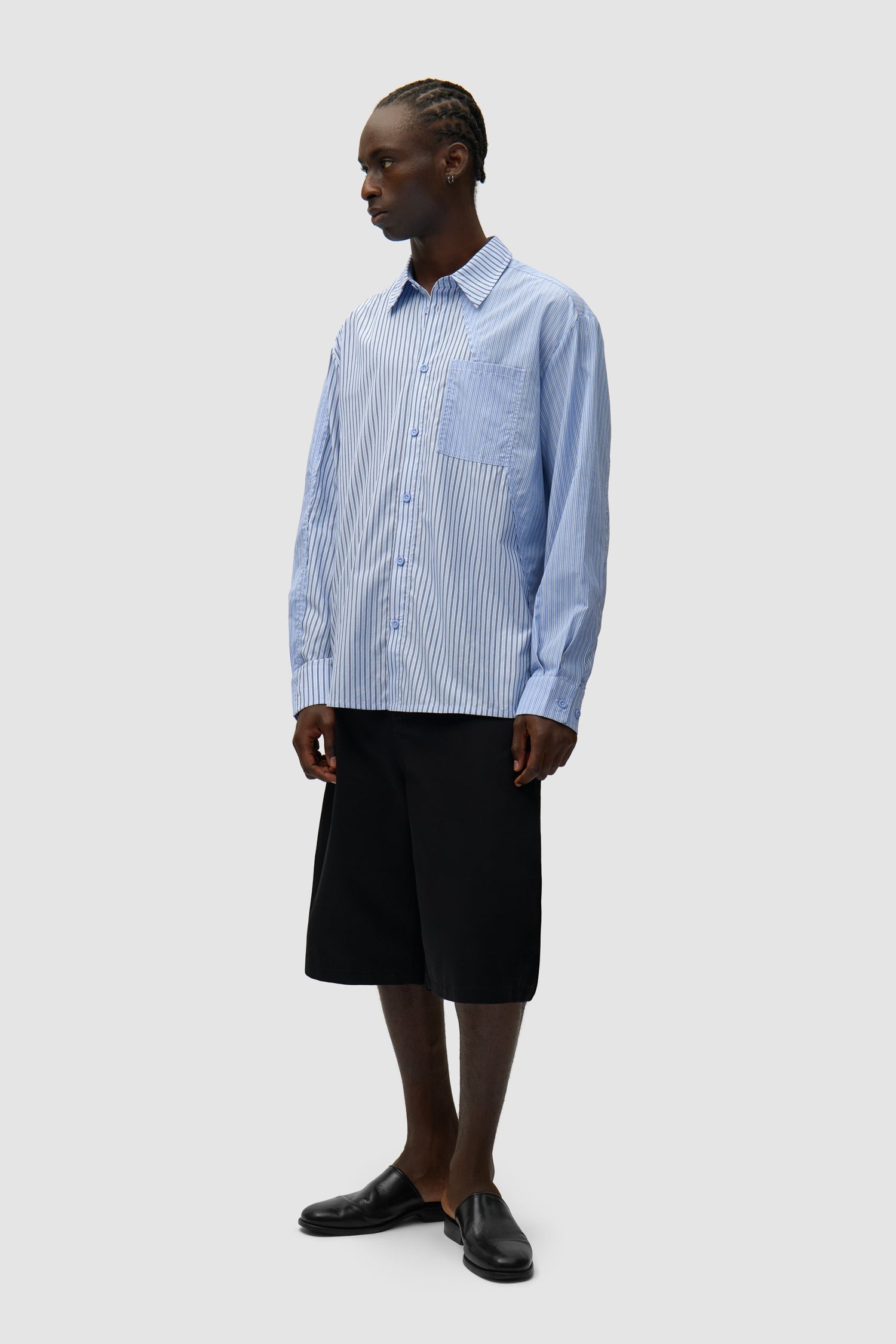 Chemise longue asymétrique - Rayée