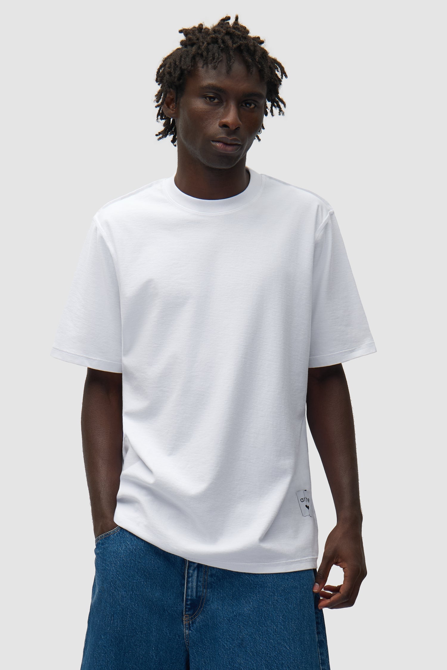 T-shirt à étiquette réversible - Blanc