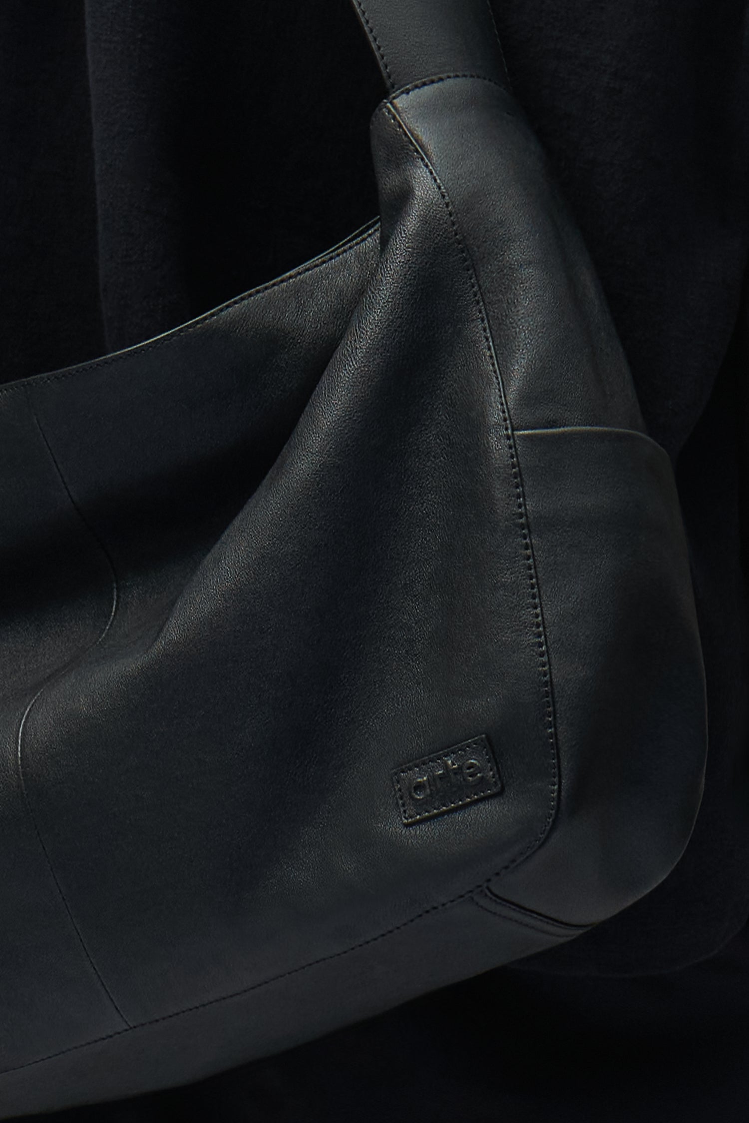 Sac en cuir oversize - Noir