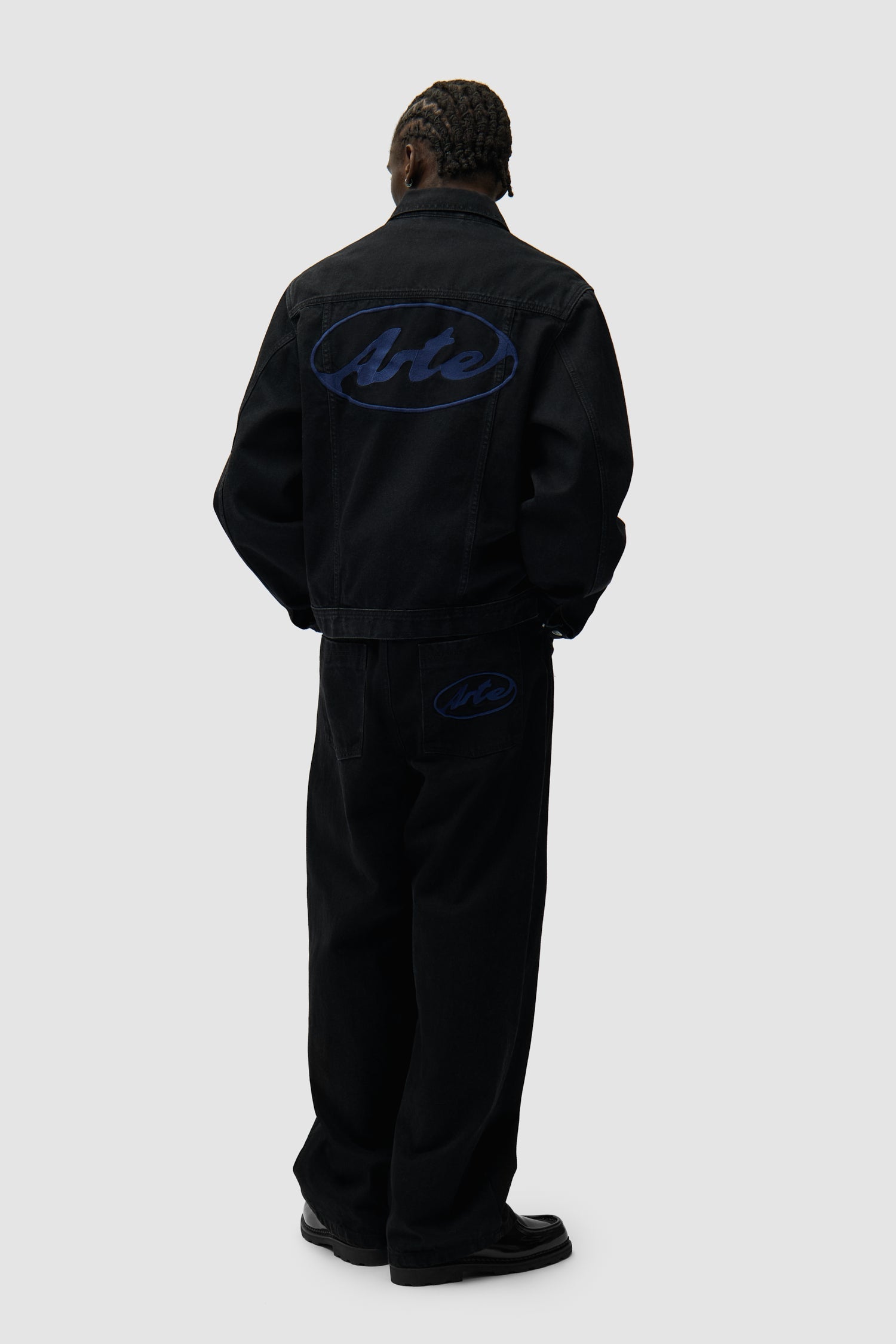 Veste en jean avec logo cercle - Noir