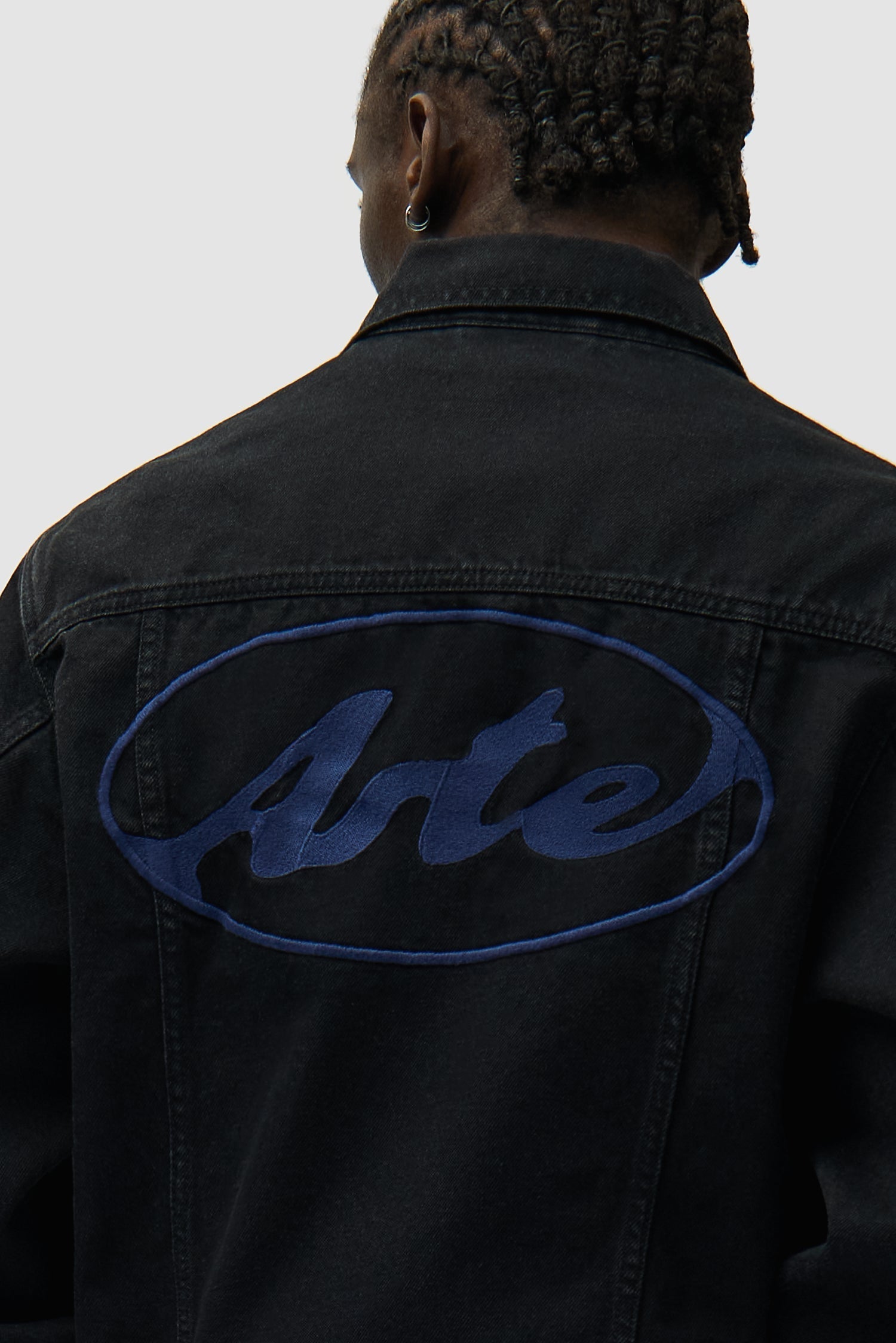 Veste en jean avec logo cercle - Noir
