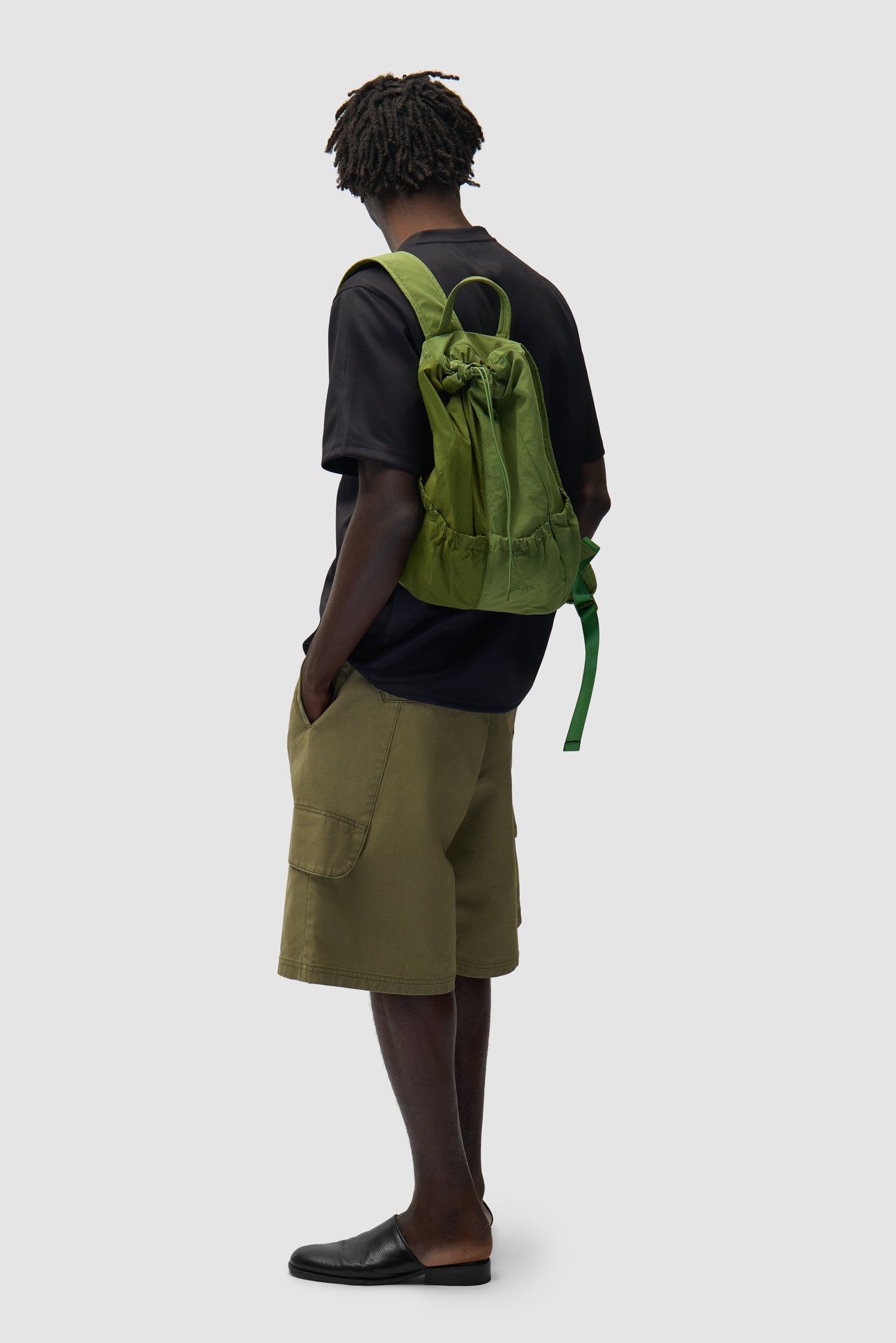 Sac à dos en nylon avec cordon de serrage - Vert