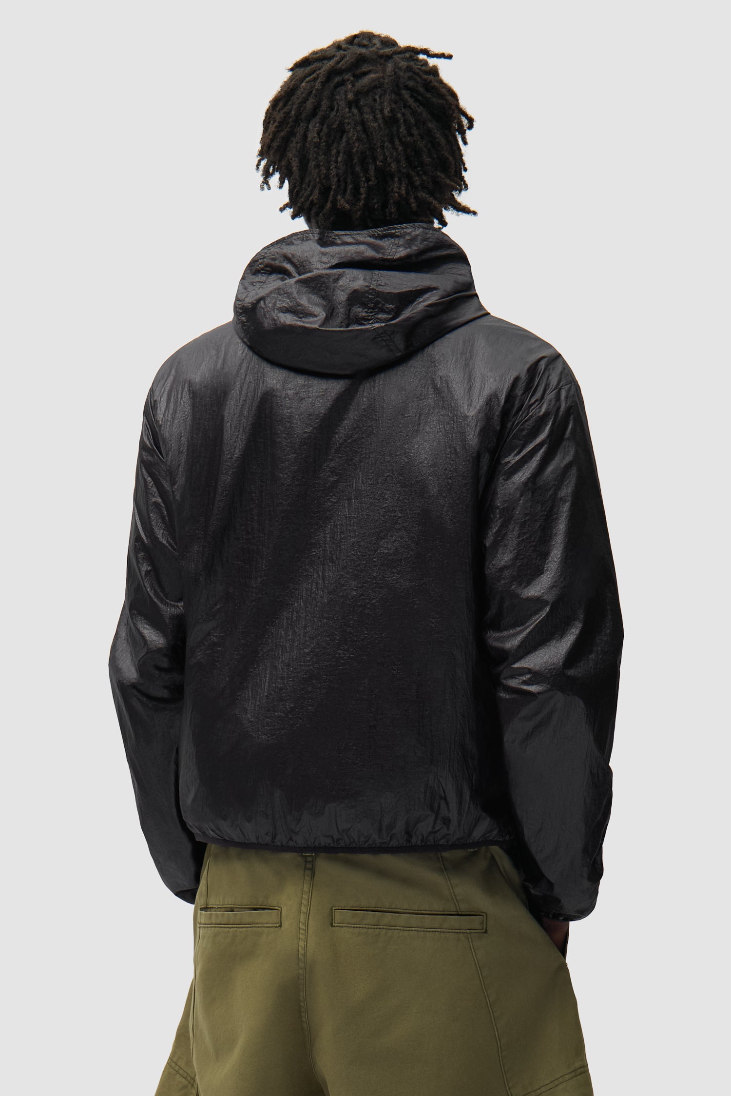 Veste en nylon brillant - Noir