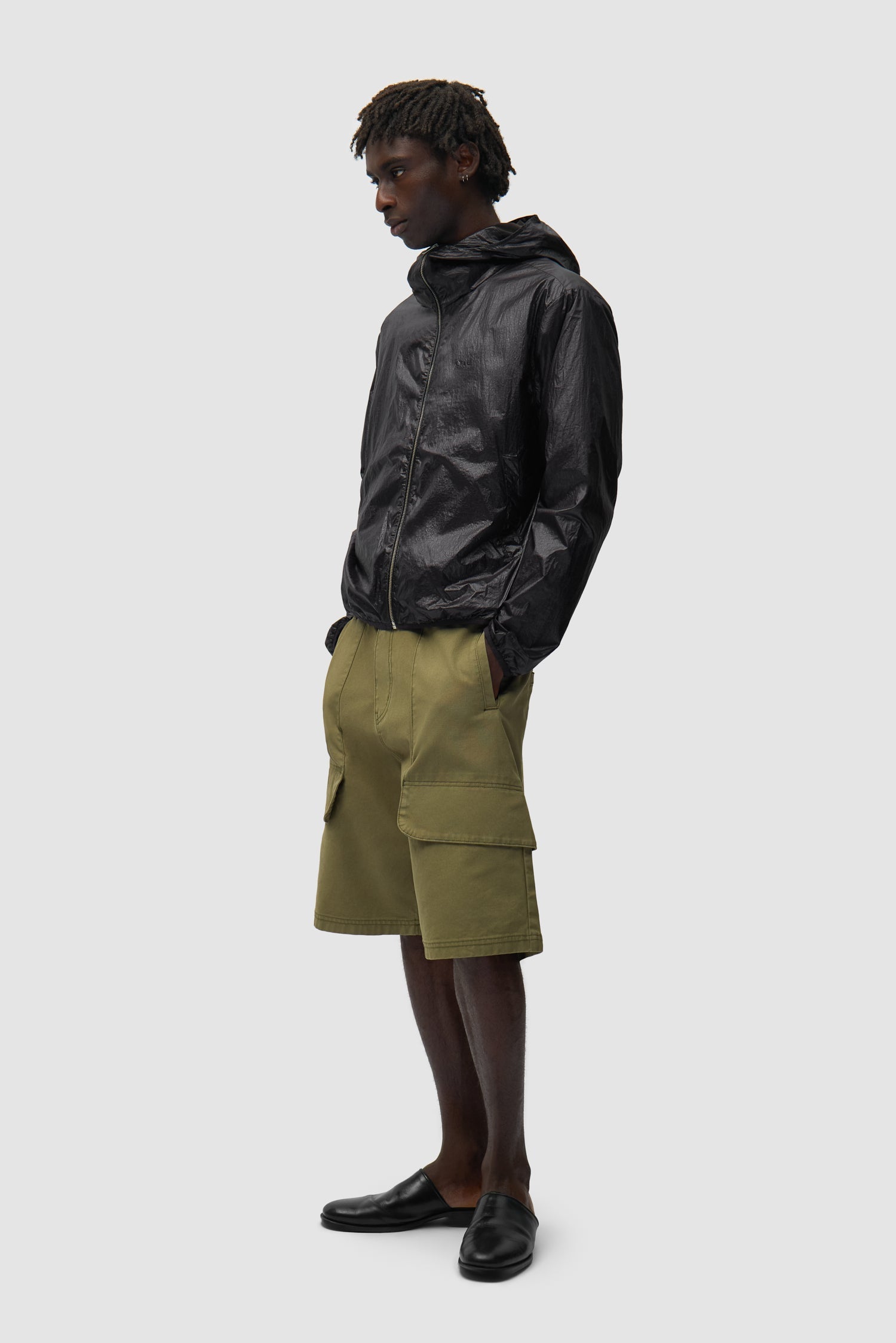 Veste en nylon brillant - Noir
