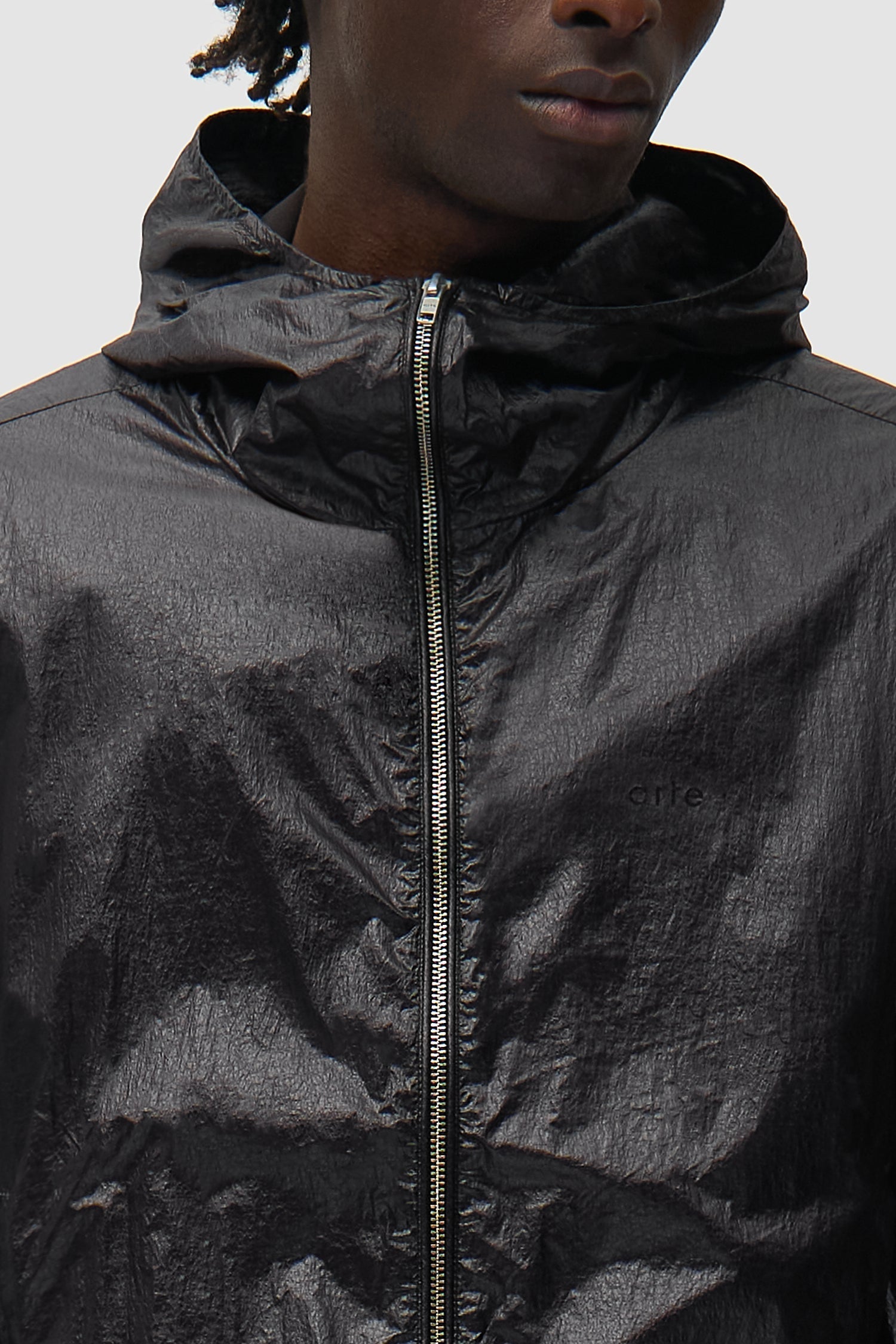 Veste en nylon brillant - Noir