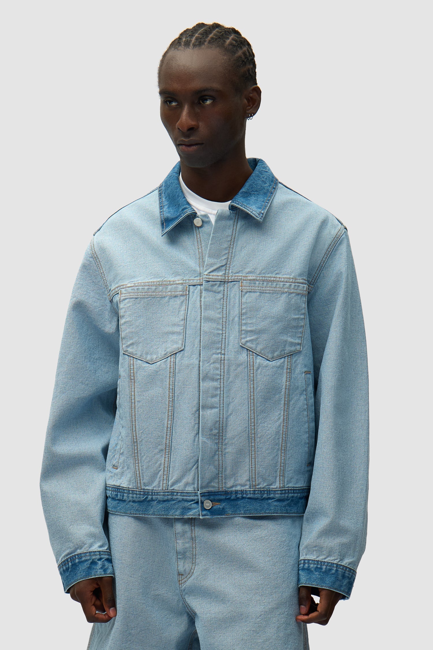 Veste en denim Inside/Out - Denim Bleach