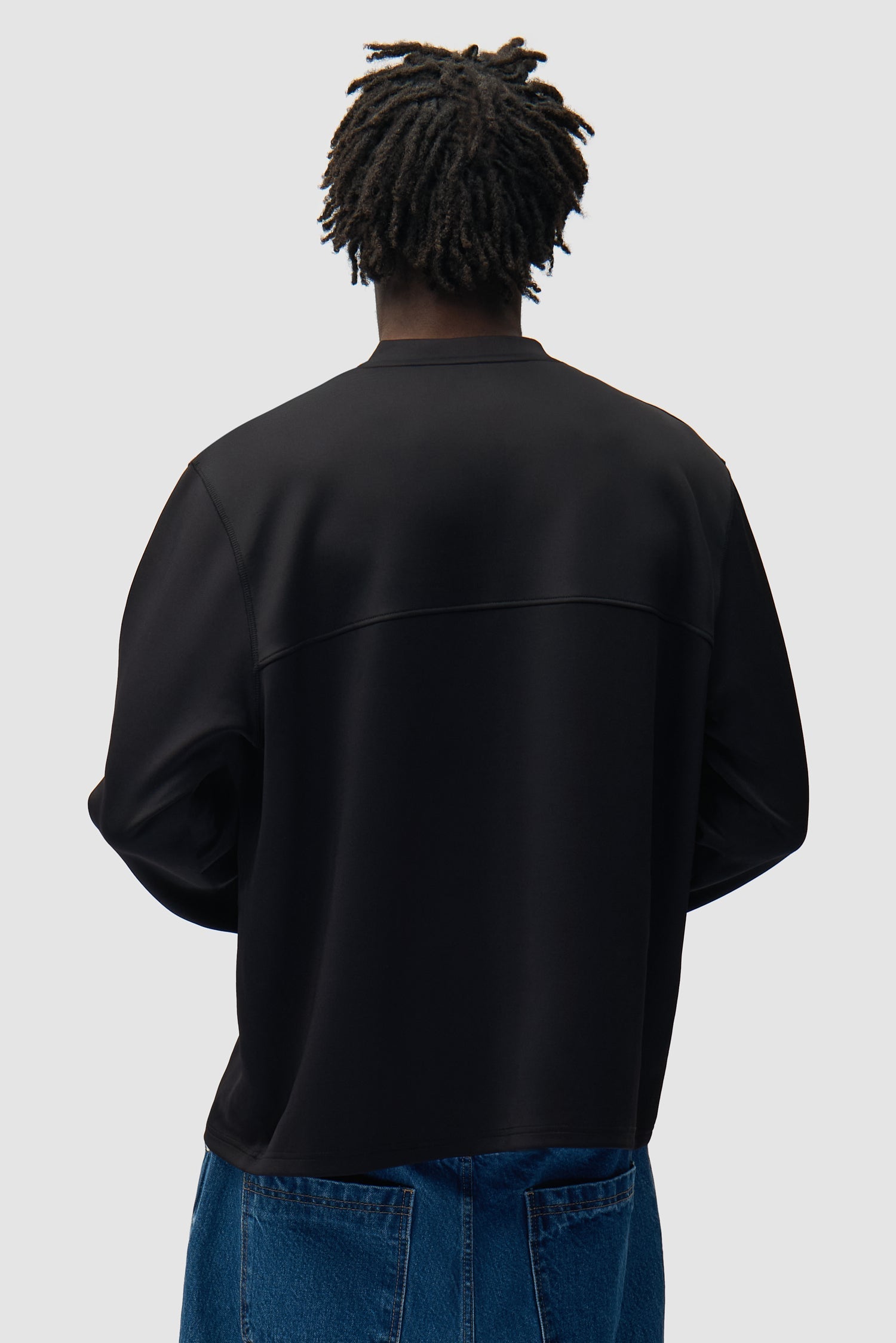T-shirt à manches longues avec logo circulaire - Noir