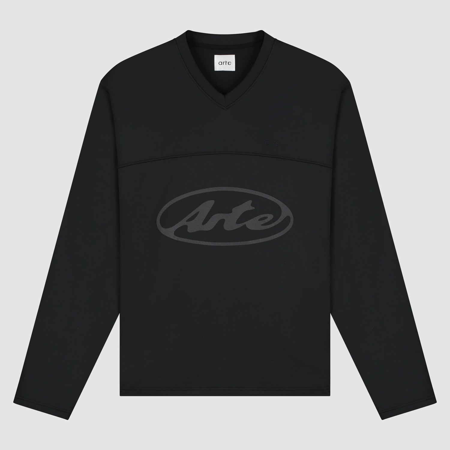 T-shirt à manches longues avec logo circulaire - Noir
