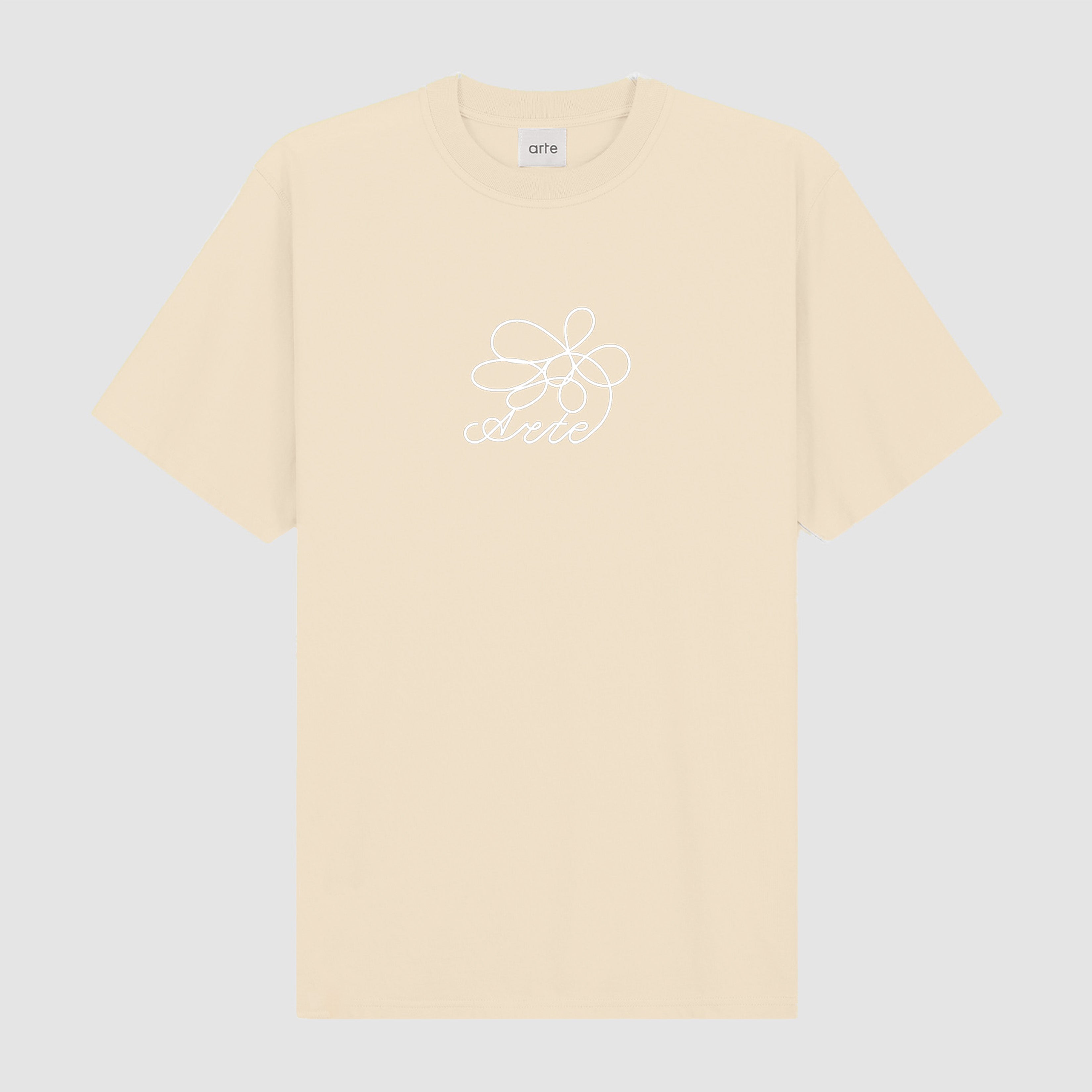 T-shirt brodé de fleurs - Crème